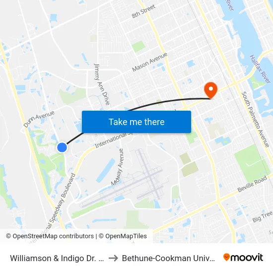 Williamson & Indigo Dr. S. Ib to Bethune-Cookman University map