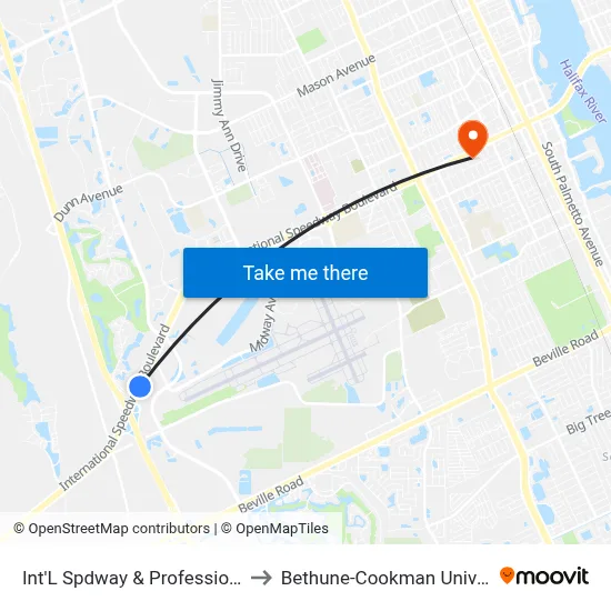 Int'L Spdway & Professional Ib to Bethune-Cookman University map