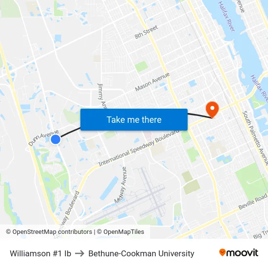 Williamson #1 Ib to Bethune-Cookman University map