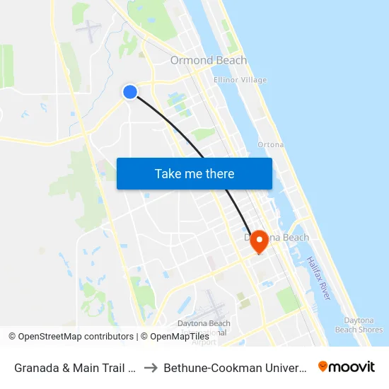 Granada & Main Trail Ob to Bethune-Cookman University map