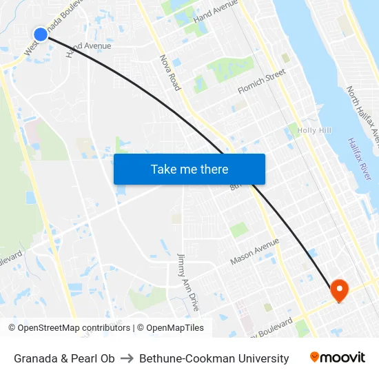 Granada & Pearl Ob to Bethune-Cookman University map
