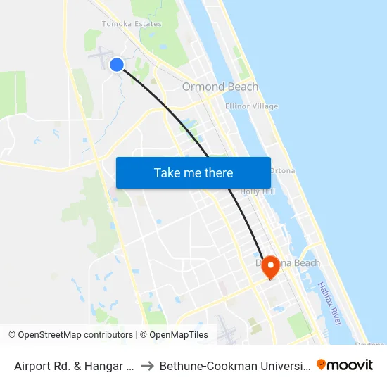 Airport Rd. & Hangar Ib to Bethune-Cookman University map