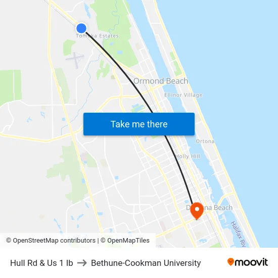 Hull Rd & Us 1 Ib to Bethune-Cookman University map