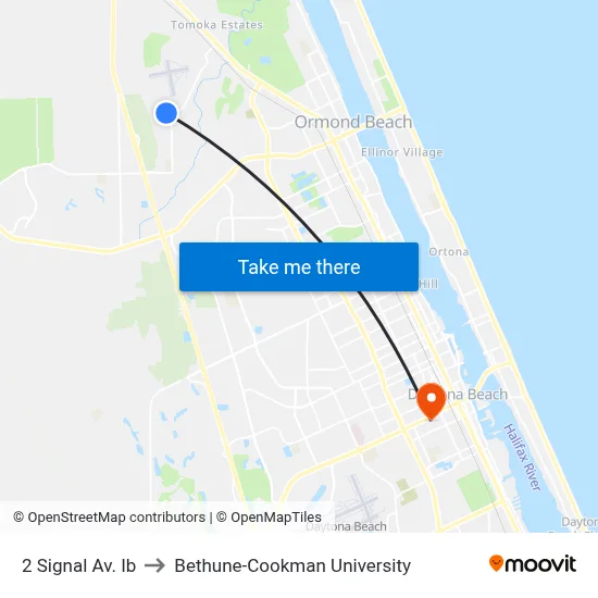 2 Signal Av. Ib to Bethune-Cookman University map
