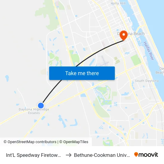Int'L Speedway   Firetower Rd. to Bethune-Cookman University map
