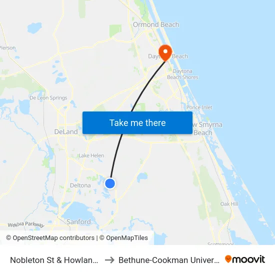 Nobleton St & Howland Ib to Bethune-Cookman University map