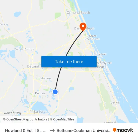 Howland & Estill St. Ob to Bethune-Cookman University map