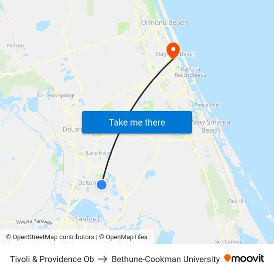 Tivoli & Providence Ob to Bethune-Cookman University map