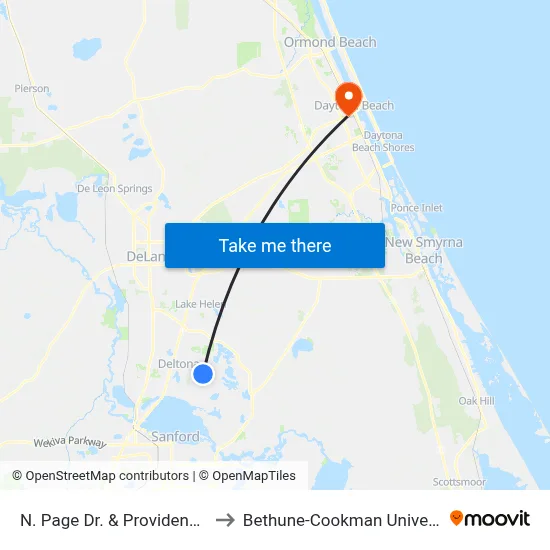 N. Page Dr. & Providence Ib to Bethune-Cookman University map