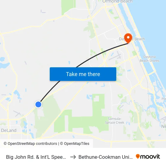 Big John Rd. & Int'L Speedway  Ib to Bethune-Cookman University map