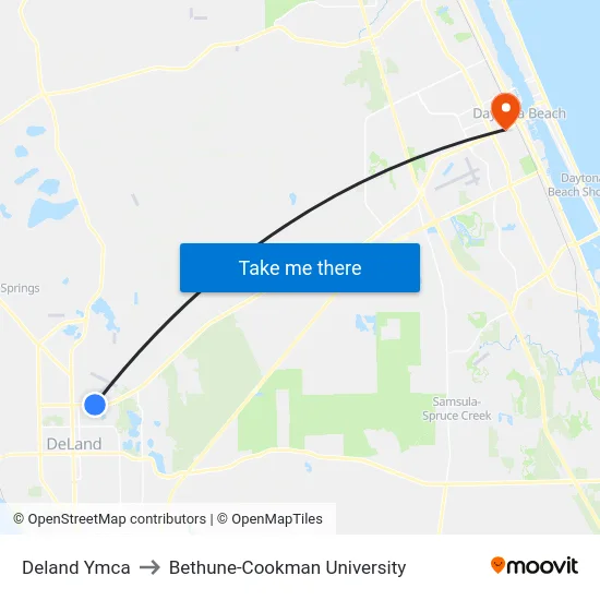 Deland Ymca to Bethune-Cookman University map
