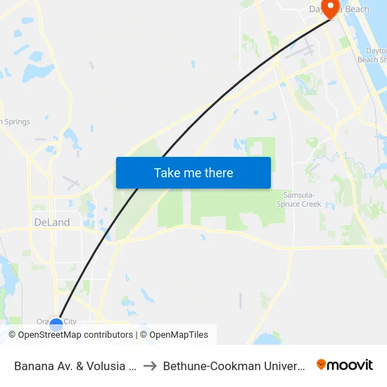 Banana Av. & Volusia  Sb to Bethune-Cookman University map