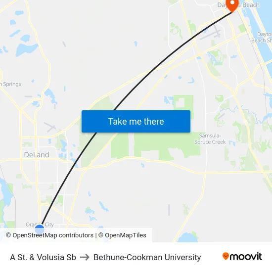 A St. & Volusia Sb to Bethune-Cookman University map
