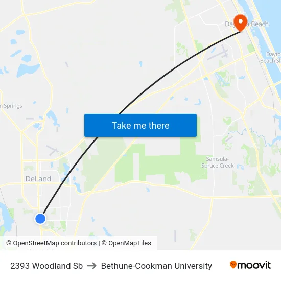 2393 Woodland Sb to Bethune-Cookman University map
