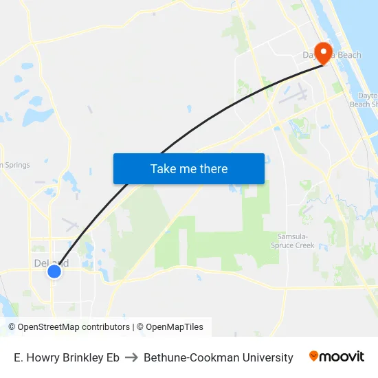 E. Howry  Brinkley Eb to Bethune-Cookman University map