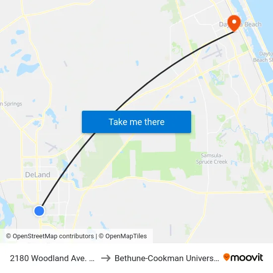 2180 Woodland Ave. Nb to Bethune-Cookman University map