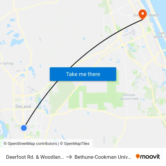 Deerfoot Rd. & Woodland Sb to Bethune-Cookman University map