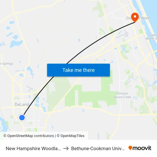 New Hampshire   Woodland Ib to Bethune-Cookman University map