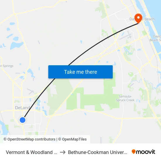 Vermont & Woodland Sb to Bethune-Cookman University map