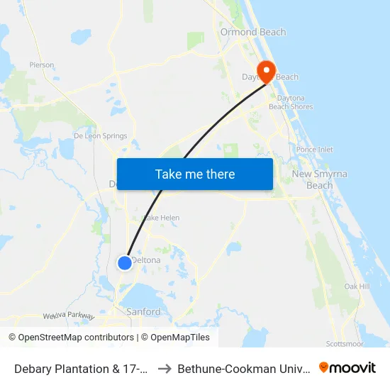 Debary Plantation & 17-92 Ob to Bethune-Cookman University map