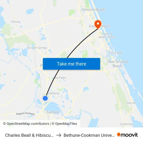 Charles Beall & Hibiscus Ob to Bethune-Cookman University map