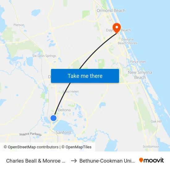Charles Beall & Monroe Ave. Ob to Bethune-Cookman University map
