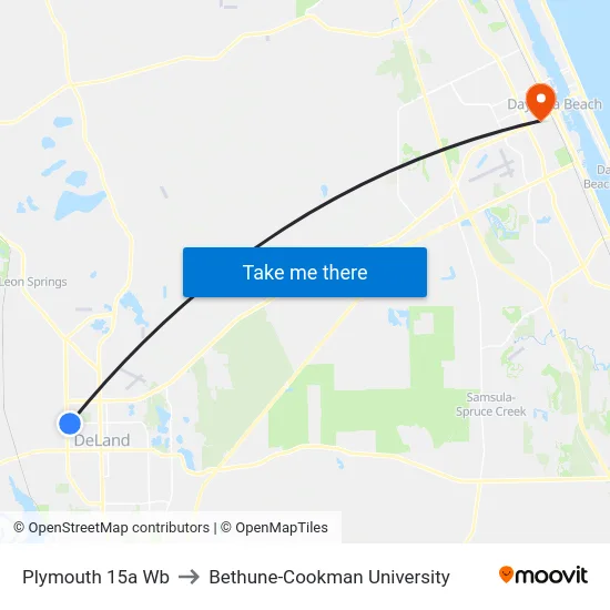 Plymouth  15a Wb to Bethune-Cookman University map
