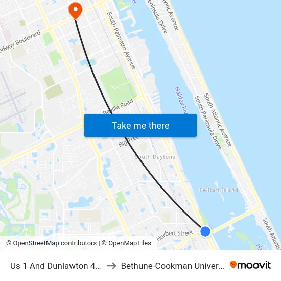 Us 1 And Dunlawton 4   Nb to Bethune-Cookman University map