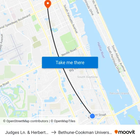 Judges Ln. & Herbert Ib to Bethune-Cookman University map