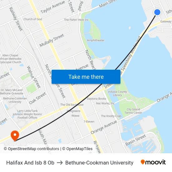Halifax And Isb 8 Ob to Bethune-Cookman University map