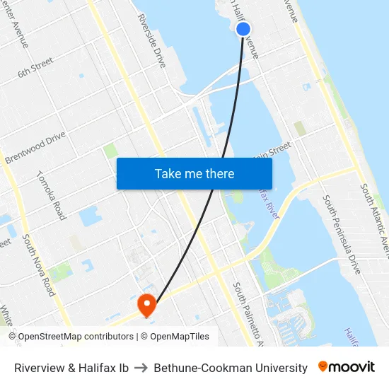 Riverview & Halifax Ib to Bethune-Cookman University map