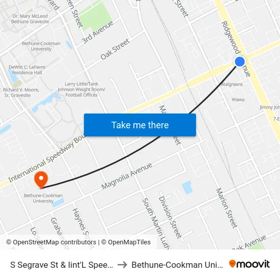 S Segrave  St & Iint'L Speedwa  Ib to Bethune-Cookman University map