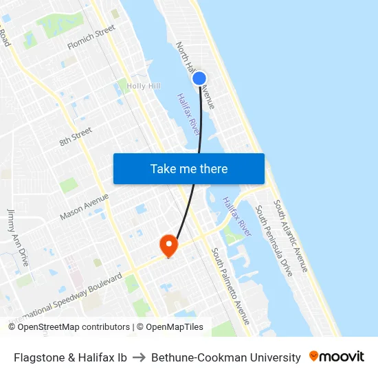 Flagstone & Halifax Ib to Bethune-Cookman University map
