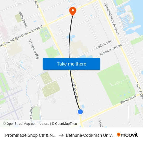 Prominade Shop Ctr & Nova Ib to Bethune-Cookman University map