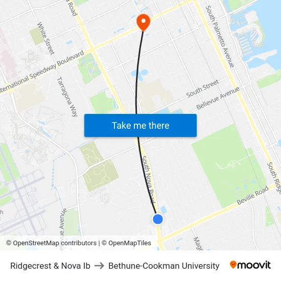 Ridgecrest & Nova Ib to Bethune-Cookman University map