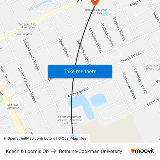 Keech & Loomis Ob to Bethune-Cookman University map