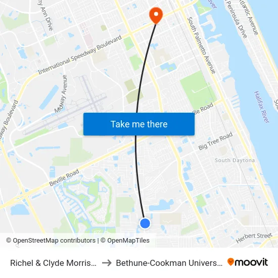 Richel & Clyde Morris Ib to Bethune-Cookman University map