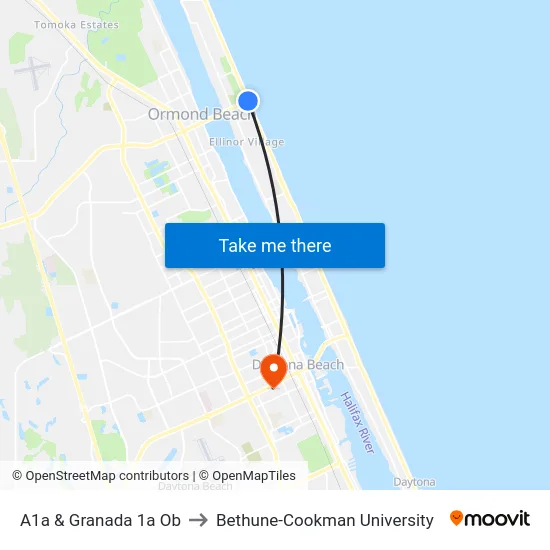 A1a & Granada 1a Ob to Bethune-Cookman University map