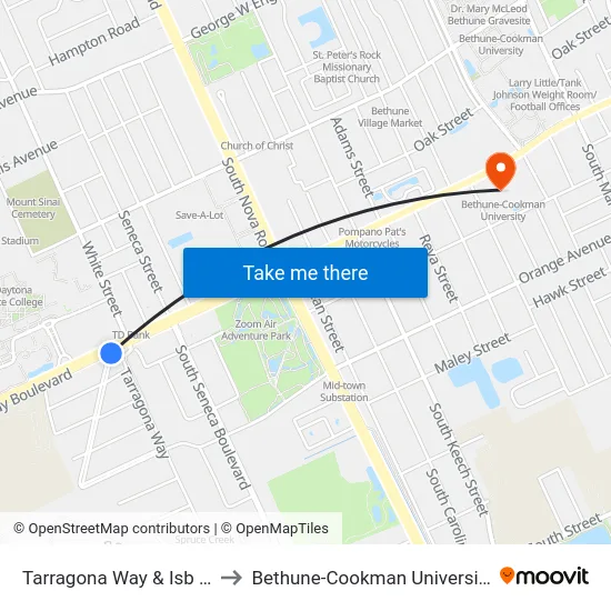 Tarragona  Way & Isb Ib to Bethune-Cookman University map
