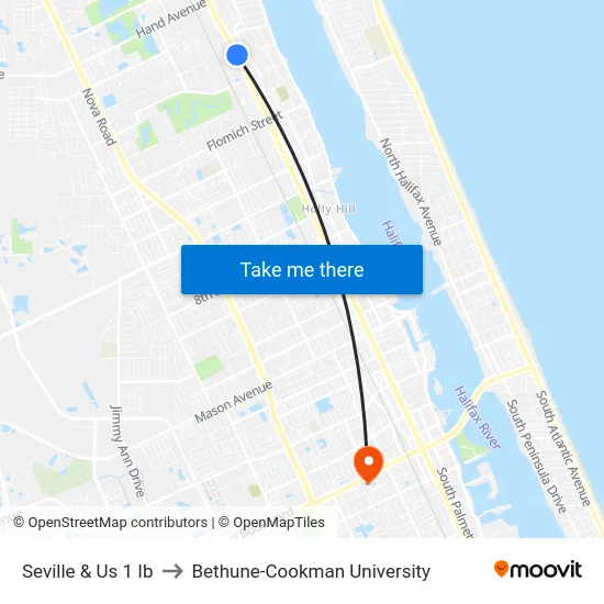 Seville & Us 1 Ib to Bethune-Cookman University map