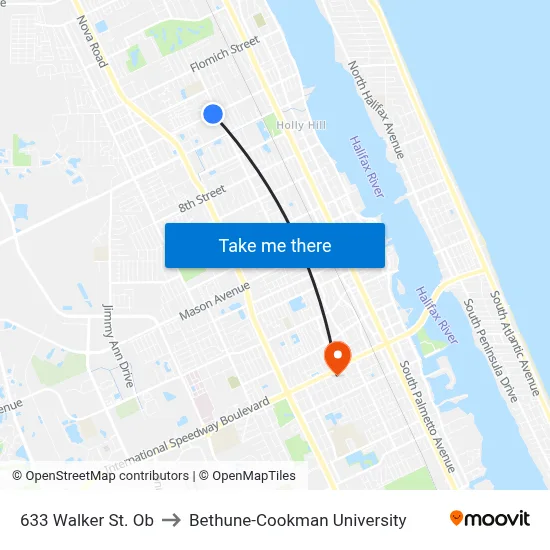 633 Walker St. Ob to Bethune-Cookman University map