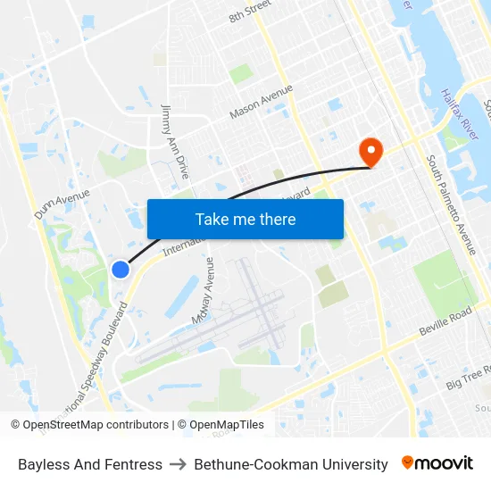 Bayless And Fentress to Bethune-Cookman University map