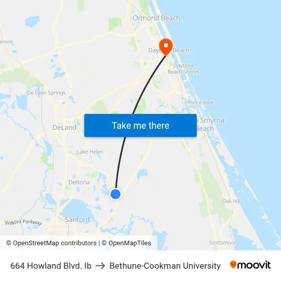 664 Howland Blvd. Ib to Bethune-Cookman University map