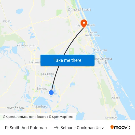 Ft Smith And Potomac 22 Ib to Bethune-Cookman University map