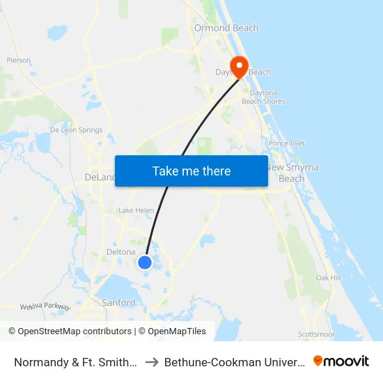 Normandy & Ft. Smith Ob to Bethune-Cookman University map