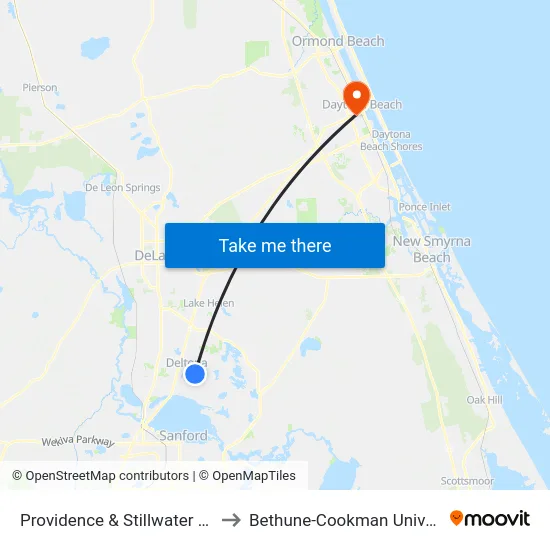 Providence & Stillwater Av. Ib to Bethune-Cookman University map