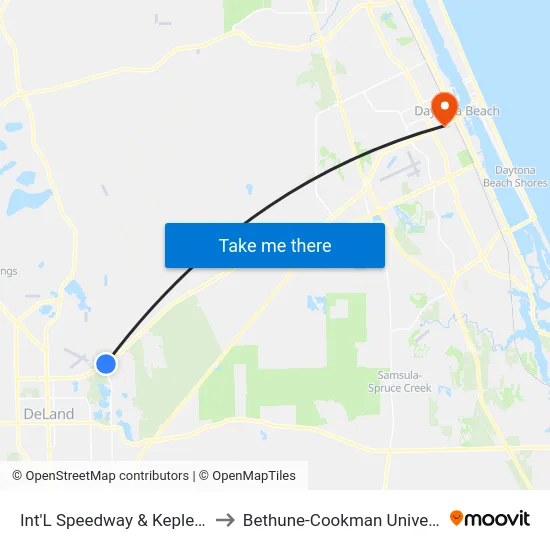 Int'L Speedway & Kepler Ob to Bethune-Cookman University map