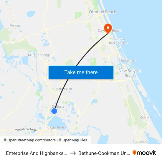Enterprise And Highbanks 21 22 Ib to Bethune-Cookman University map