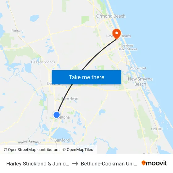 Harley Strickland & Junior St. Ib to Bethune-Cookman University map