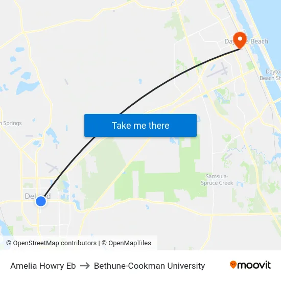 Amelia  Howry Eb to Bethune-Cookman University map